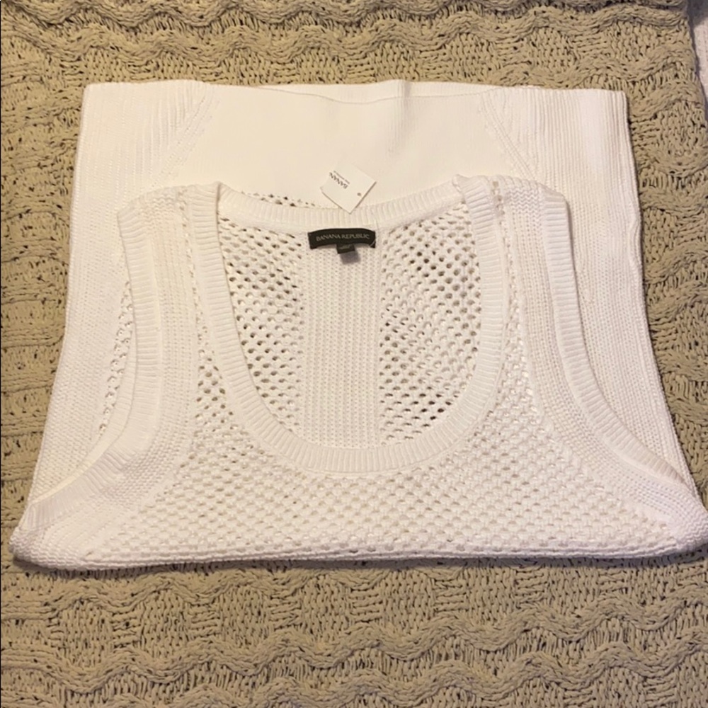 Ladies BANANA REPUBLIC White Mesh Blouse